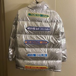 MONCLER COAT SILVER